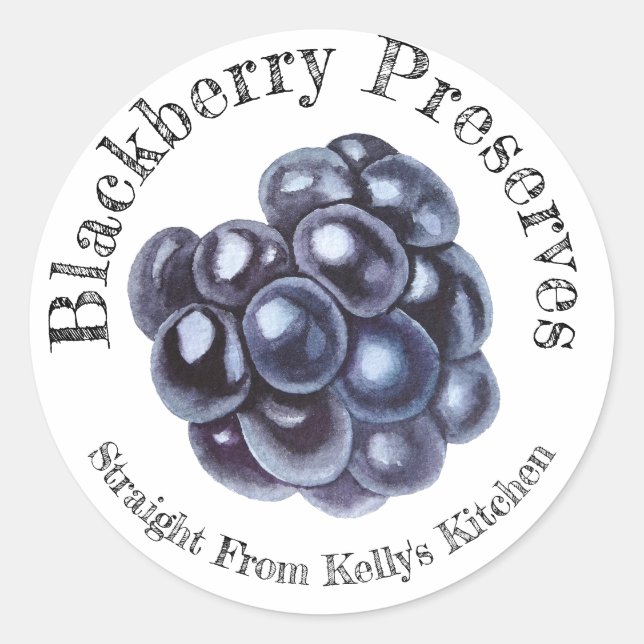 Home Canning Business Blackberry Preserves Label (Front)