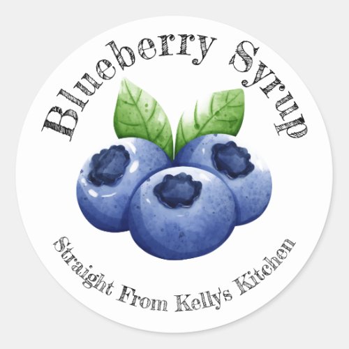 Home Canning Business Blueberry Syrup Food Label