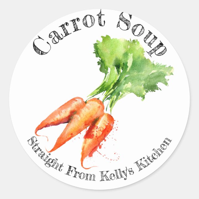 Home Canning Business Carrot Soup Food Label (Front)