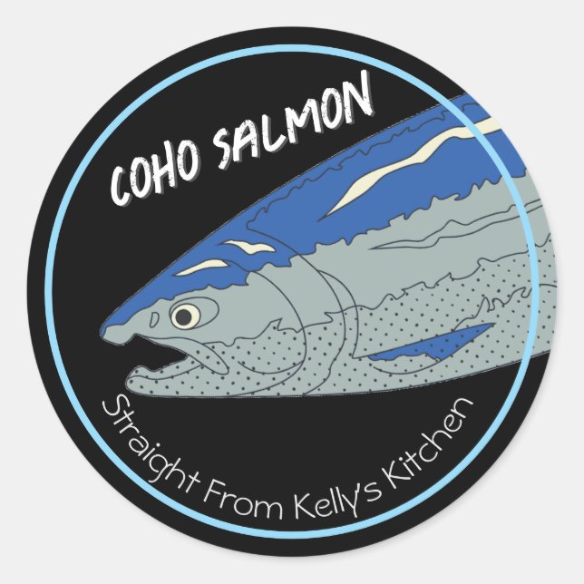 Home Canning Business Coho Salmon Modern Label (Front)