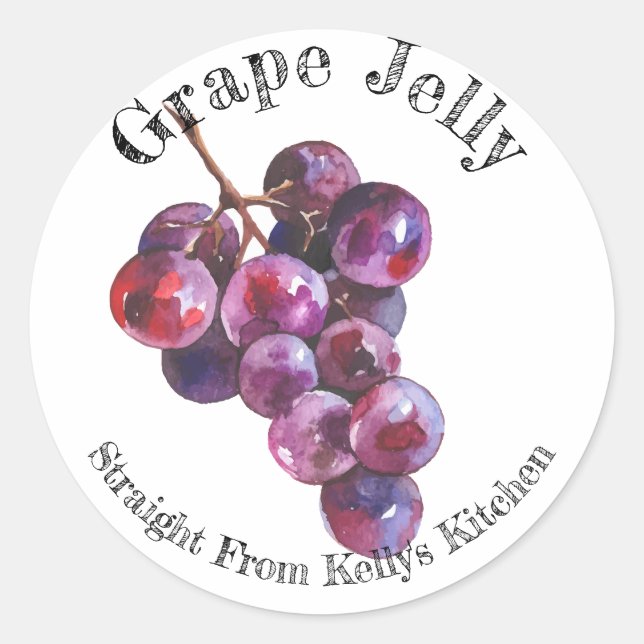 Home Canning Business Grape Jelly Food Label (Front)