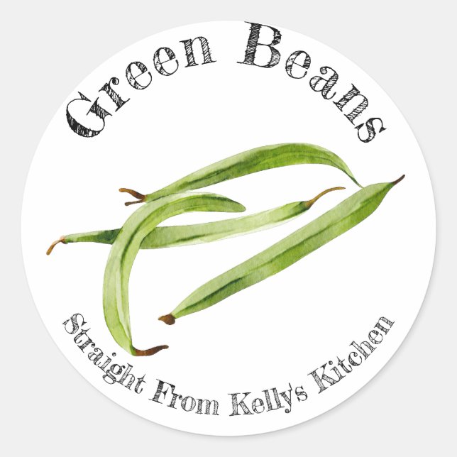Home Canning Business Green Beans Food Label (Front)