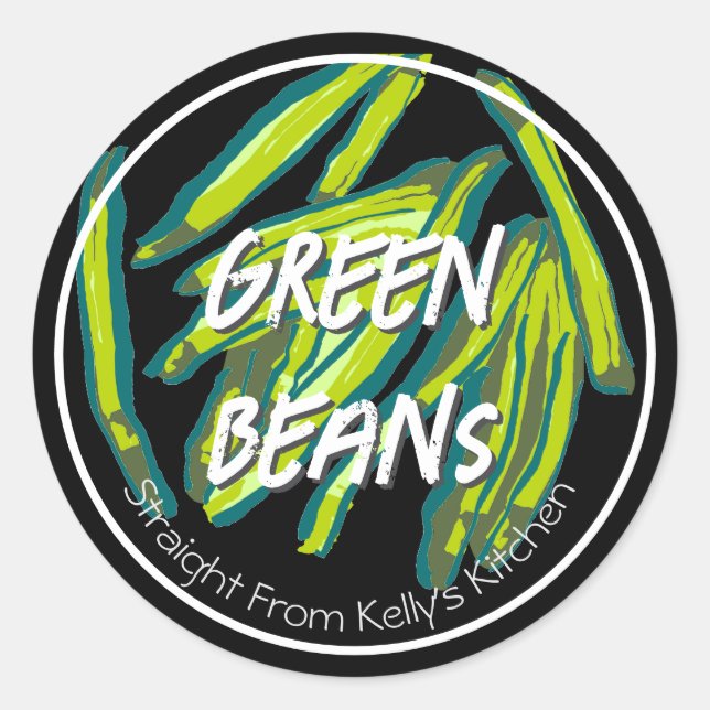 Home Canning Business Green Beans Modern Label (Front)