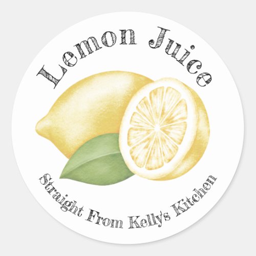 Home Canning Business Lemon Juice Food Label