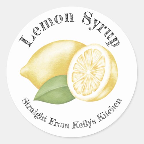 Home Canning Business Lemon Syrup Food Label