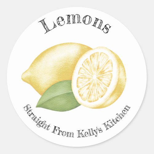 Home Canning Business Lemons Food Label