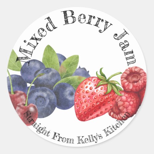 Home Canning Business Mixed Berry Jam Food Label