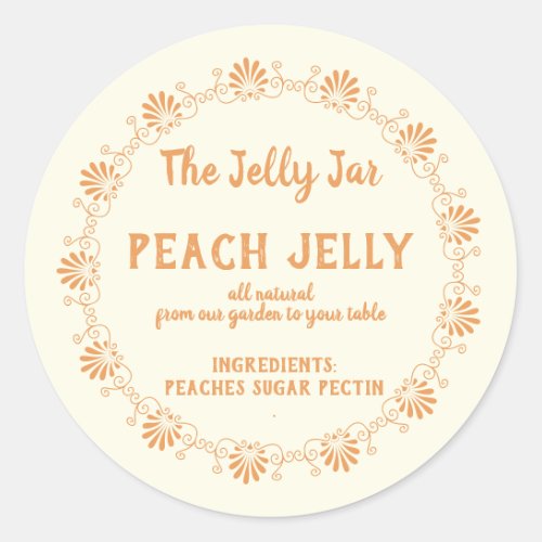 Home Canning Business Peach Jelly Food Label