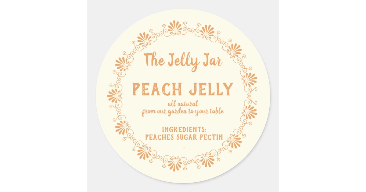 Home Canning Business Peach Jelly Food Label Zazzle Com