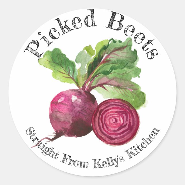 Home Canning Business Pickled Beets Food Label (Front)