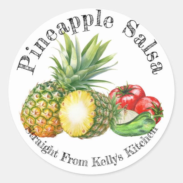Home Canning Business Pineapple Salsa Food Label (Front)