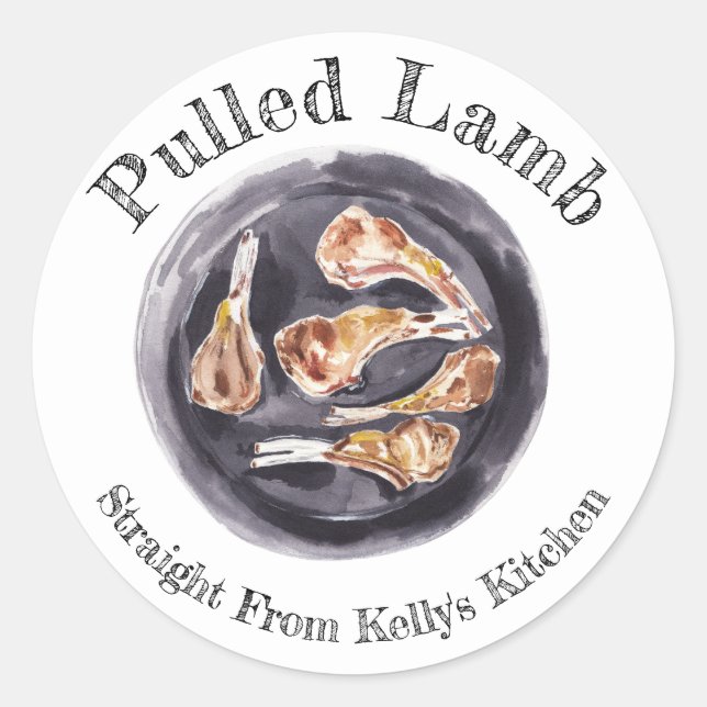 Home Canning Business Pulled Lamb Food Label (Front)