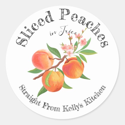 Home Canning Business Sliced Peaches Food Label