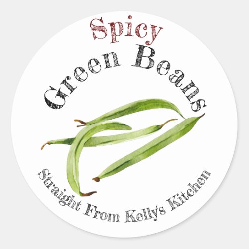 Home Canning Business Spicy Green Beans Food Label