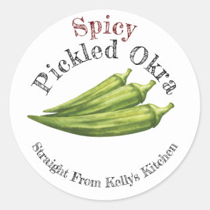 Home Canning Business Spicy Pickled Okra Label