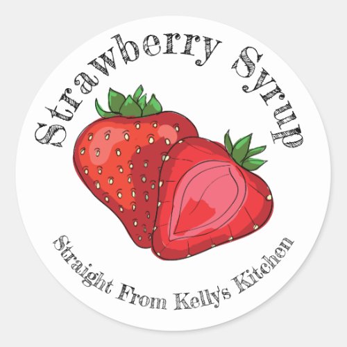Home Canning Business Strawberry Syrup Food Label