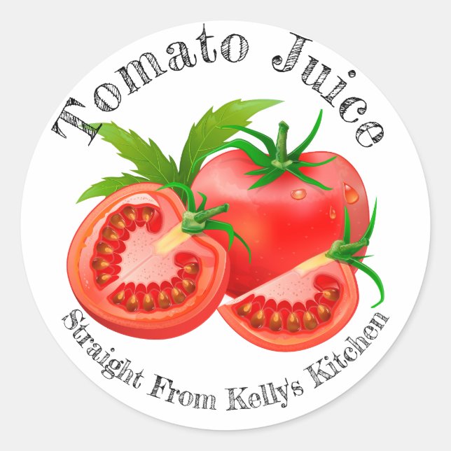 Home Canning Business Tomato Juice Food Label (Front)