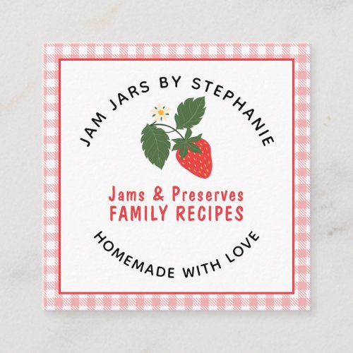 Home Canning Cottage Foods Jams Preserves Square Business Card