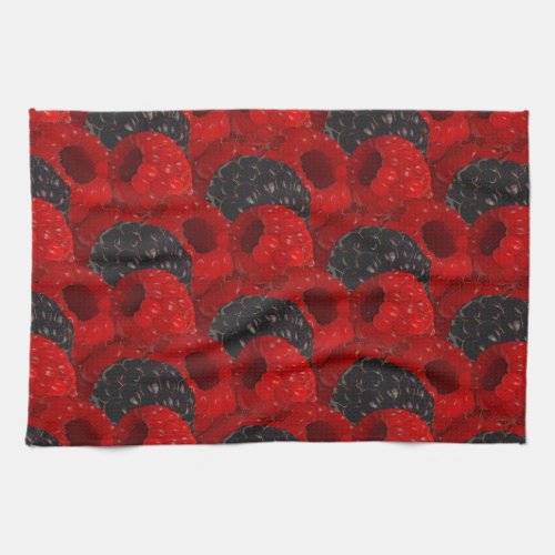 Home Canning Fruit Theme Mixed Berries Pattern Kitchen Towel