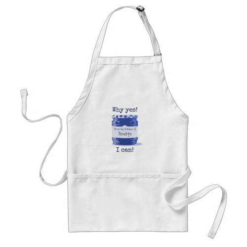 Home Canning Fun Blue Jelly Jar with Your Name Adult Apron