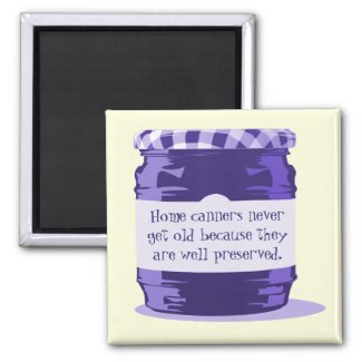 Home Canning Humor Retro Purple Jelly Jar Kitchen Magnet