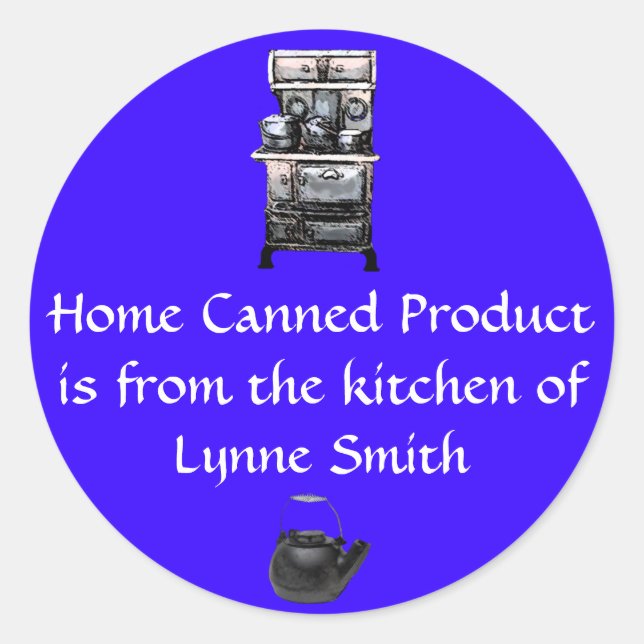 Home Canning Label Old Stove, personalized (Front)