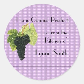 Home Canning Labels -- With Grapes by Lynnes_creations at Zazzle