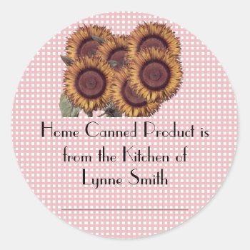 Home Canning Labels -- With Sunflowers by Lynnes_creations at Zazzle