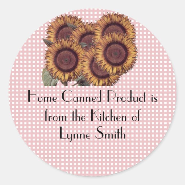 Home Canning Labels -- with Sunflowers (Front)