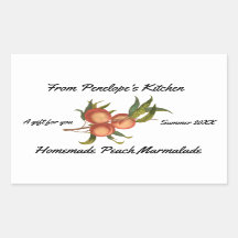 Home Canning Peach Marmalade Your Name Gift Label