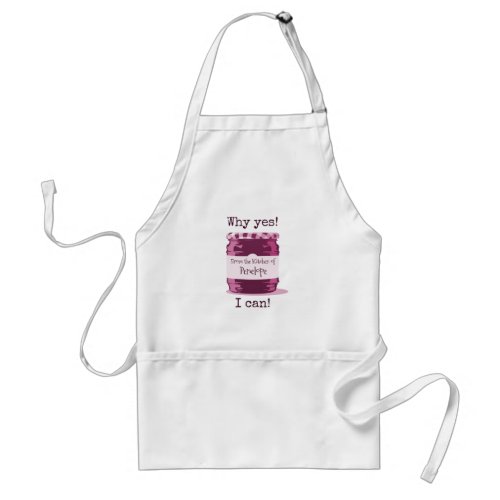 Home Canning Pink Jelly Jar with Your Name Fun Adult Apron