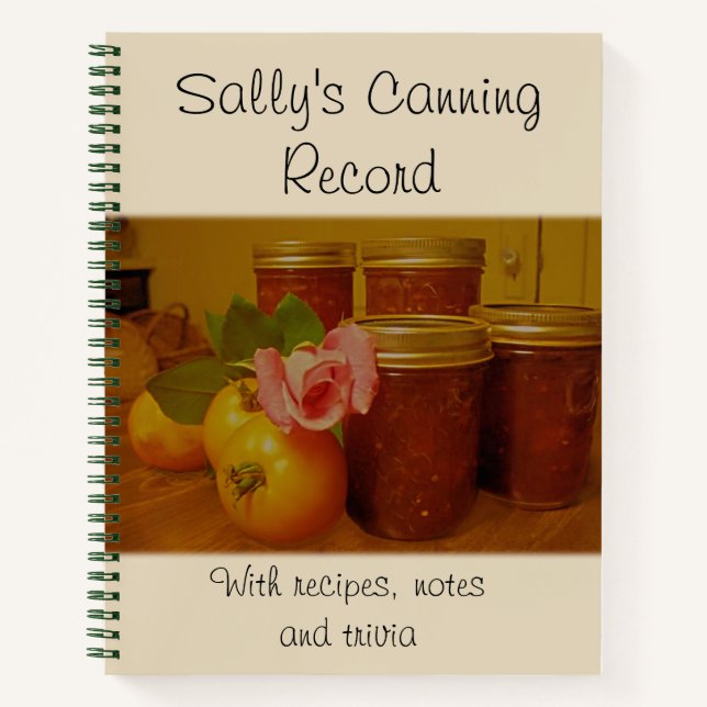 Home Canning, Preserving Record Notebook (Front)