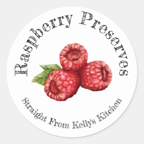 Home Canning  Raspberry Preserves Food Label