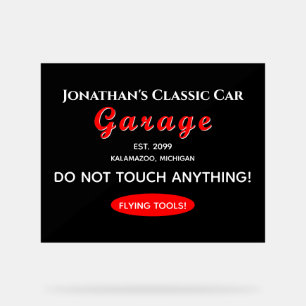 Home Car Mechanic Garage Flying Tools Acrylic Sign