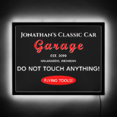 Home Car Mechanic Garage Flying Tools LED Sign (Front)