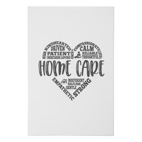 Home Care Aide Home Care Home Health Faux Canvas Print