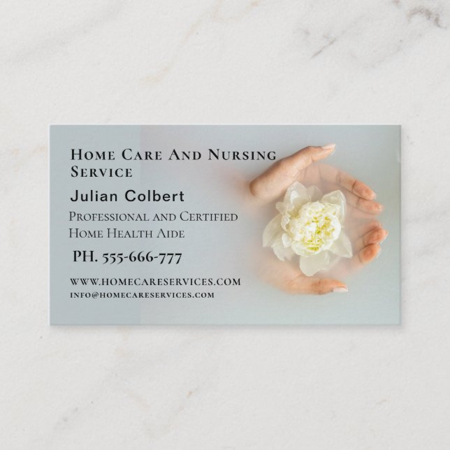 Home Care And Nursing Service Business Card (Front)
