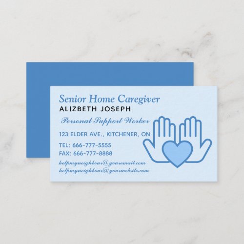 Home Care and Personal Nursing Services  Business Card
