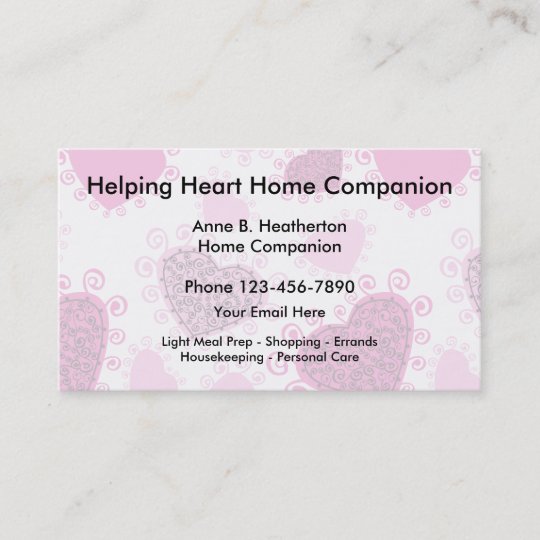 Home Care Companion Business Card Zazzle Home Care Companion Business Card