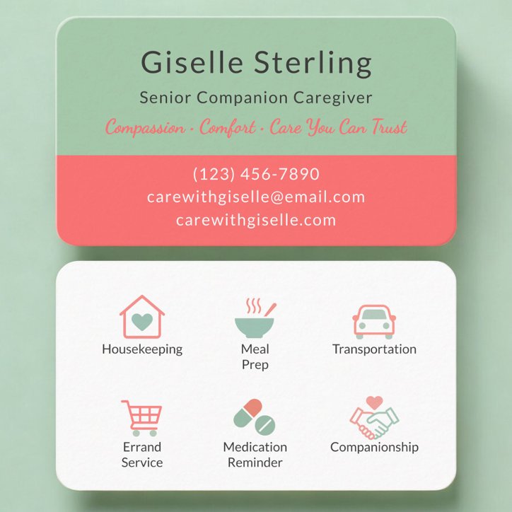 Home Care Senior Services Professional Business Card
