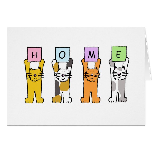 HOME Cartoon Cats Cards (Front Horizontal)