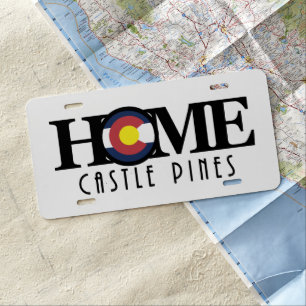 HOME Castle Pine Colorado License Plate