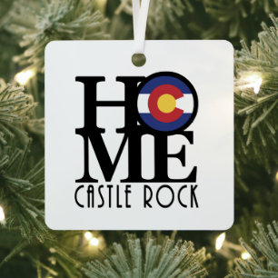 HOME Castle Rock Colorado Metal Ornament