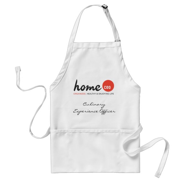 Home CEO Apron (White) Culinary Experience Officer (Front)