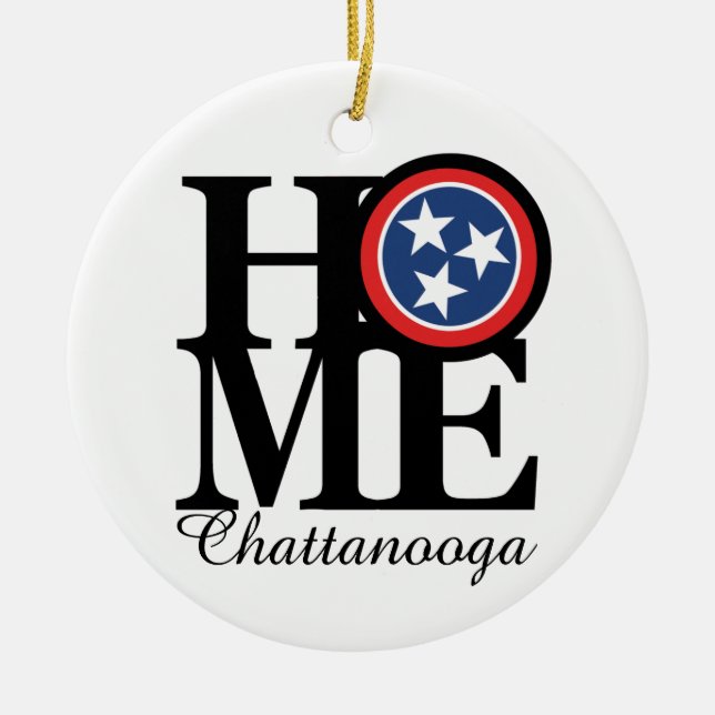 HOME Chattanooga Ceramic Ornament (Front)