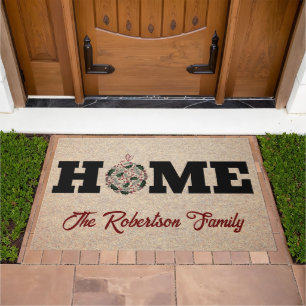 Home Christmas coir look personalized family Doormat
