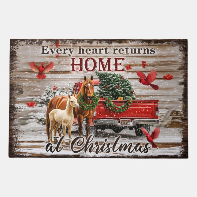 Home Christmas Doormat – Festive Welcome Mat for F (Front)