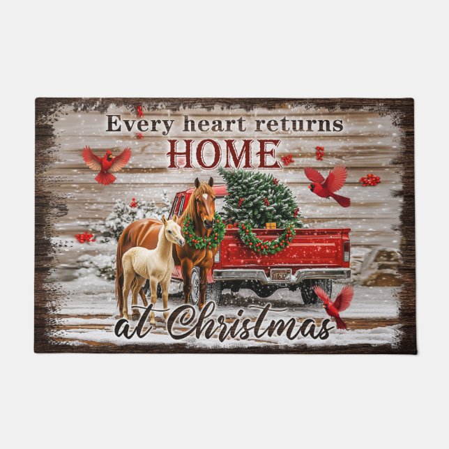 Home Christmas Doormat – Festive Welcome Mat for F (Front)