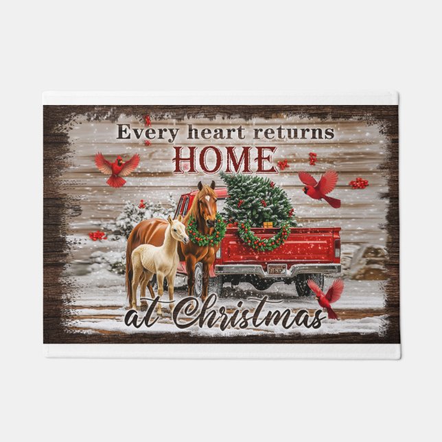 Home Christmas Doormat – Festive Welcome Mat for F (Front)