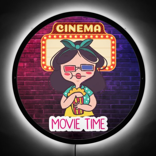 Home Cinema Movie Time LED Sign Cinematic Vibes LED Sign